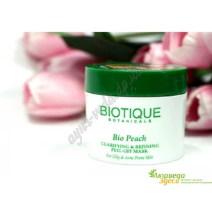 Маска-плівка Біотік Біо Персик, Biotique Bio Peach Clarifying and Refining Peel Off mask, Маска-пленка для лица Биотик Био Перси