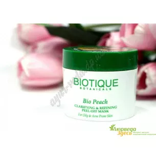 Маска-плівка Біотік Біо Персик, Biotique Bio Peach Clarifying and Refining Peel Off mask, Маска-пленка для лица Биотик Био Перси