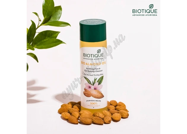 Фото 1 - Масло Био Миндальное Биотик для снятия макияжа очищающее, Bio Almond Oil Make Up Cleanser, Аюрведа Здесь