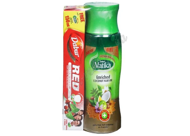 Фото 1 - Масло кокосовое обогащённое для волос Дабур Ватика 150 мл.,Dabur Vatika Enriched Coconut Hair Oil, Аюрведа Здесь