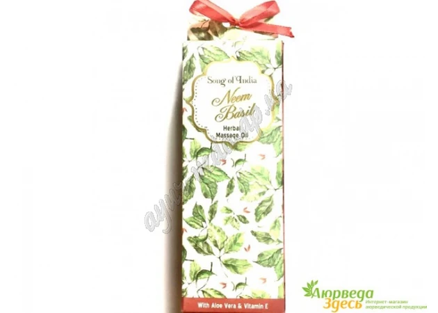 Фото 1 - Массажное масло Им Базилик Песня Индии, Neem Basil, R.Expo,Song of India Herbal Massage Oil with Essential Oils, Аюрведа