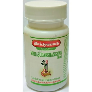 Mahasudarshan ghan Baidyanath extract 40 tab, MahaSudarshan ghan, Baidyanath, will get rid of infections, fevers, Ayurveda