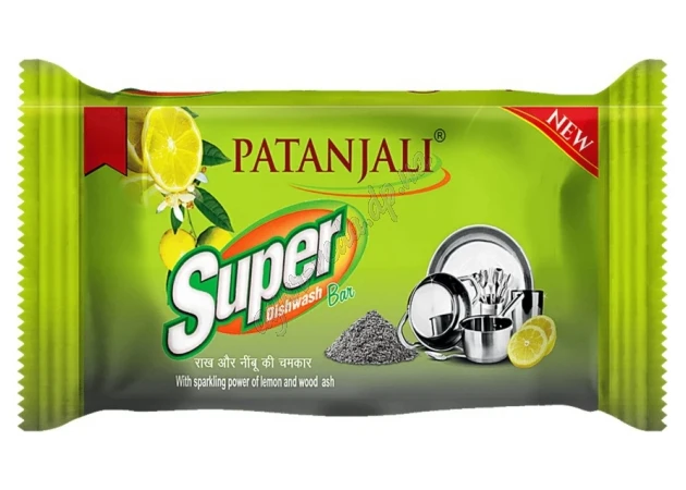 Фото 1 - Мило господарське Патанджали 225г та для миття посуду Super Dishwash Bar (з лимоном і золою) Patanjali, Аюрведа Здесь