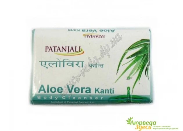 Фото 1 - Мило з Алое Вера Канті Патанджалі 150 г, Kanti Aloevera Body Cleanser, Patanjali Ayurved, Мыло Канти Патанджали, Аюрв