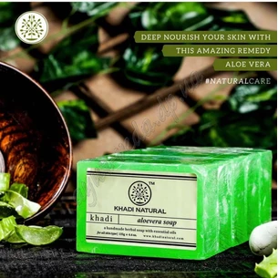 Khada Aloe Vera Soap 115-125g, Khada Aloe Vera Soap, Ayurveda