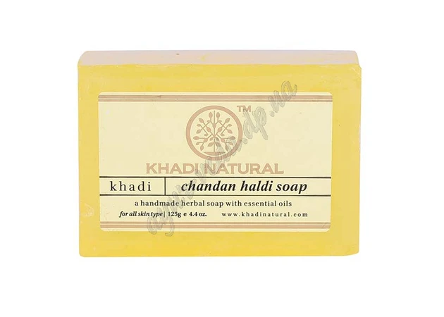 Фото 1 - Khadi Turmeric and Sandalwood Soap 115-125g, Khadi Herbal Haldi Chandan Soap, Khadi Turmeric and Sandalwood Soap, Ayurveda