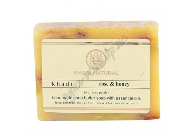 Фото 1 - Khadi Rose Honey Soap 100g, Khadi Naturals Herbal Rose Soap Honey, Khadi Rose Honey Soap, Ayurveda