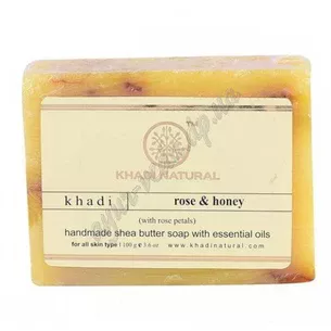 Мило Кхаді Троянда Мед 100г, Khadi Naturals Herbal Rose Soap Honey, Мило Кхаді Троянда Мед, Аюрведа Здесь