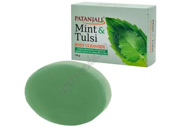 Фото 1 - Мило М'ята Тулсі Оджас Патанджалі 125г, Patanjali Ojas Mint-Tulsi, Мыло Мята Тулси Патанджали, Аюрведа Здесь