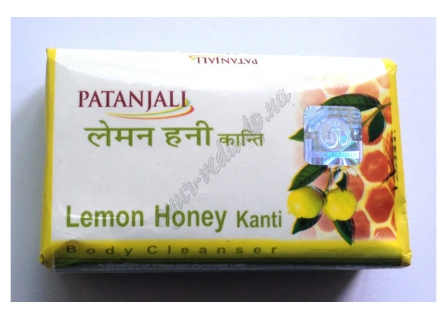 Фото 1 - Kanti Lemon and Honey Soap, Patanjali 75 g, Kanti Lemon Honey Body cleanser, Patanjali Ayurved, Kanti Lemon and Honey Soap,
