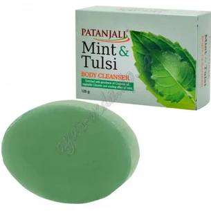 Мыло Мята Тулси Оджас Патанджали 75 г, Patanjali Ojas Mint-Tulsi, Мыло Мята Тулси Патанджали, Аюрведа