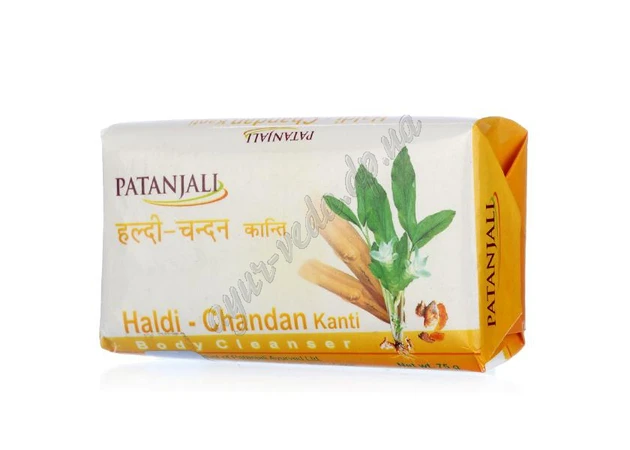 Фото 1 - Мыло Сомья Куркума-Сандал, Патанджали, 150г., Мыло, Патанджали, body cleanser Somya Haldi-Chandan Patanjali Ayurved, Аюрведа