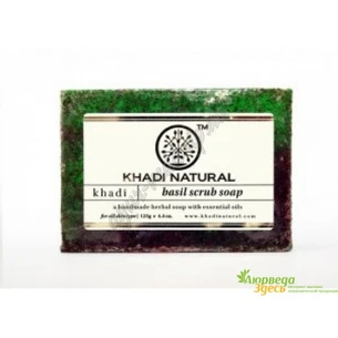 Мило-скраб Кхаді Базилік 115-125г, Khadi Natural Basil Herbal Scrub-Soap, Кхади, Аюрведа Здесь