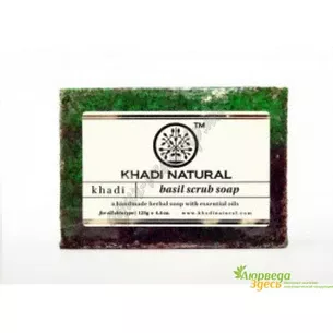 Khadi Natural Basil Herbal Scrub-Soap 115-125g, Khadi Natural Basil Herbal Scrub-Soap, Khadi, Ayurveda