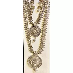 Set (Necklace, chain, earrings) Chandi UT-00004534, Ayurveda Here!