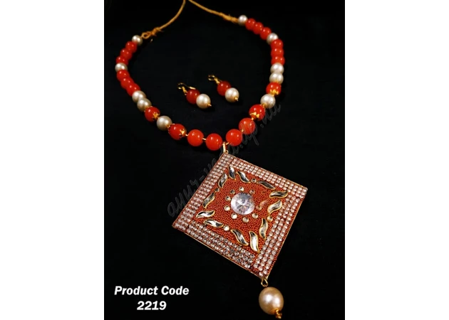 Фото 1 - Set (necklace, earrings) Rhombus, 2210060 A TO Z colors in assortment, Ayurveda Here!