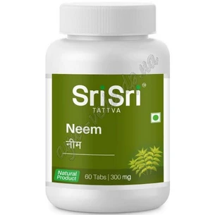 Им 60 таб Шри Шри Таттва, Sri Sri Tattva Neem, Им Шри Шри Таттва, для идеальной кожи и очищения организма, Аюрведа Здесь