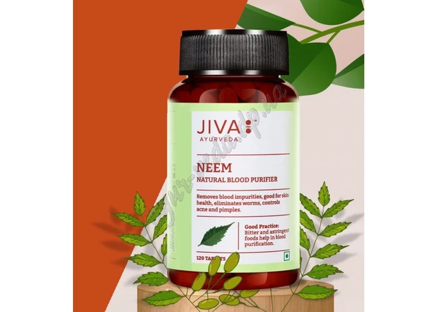 Фото 1 - Neem, Jiva Ayurveda, 120 tab., Neem, Jiva Ayurveda, Neem, Jiva Ayurveda, blood and skin purification, Ayurveda