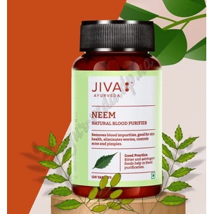 Им, Джива Аюрведа, 120 таб., Neem, Jiva Ayurveda, Им Джива, очищение крови и кожи, Аюрведа