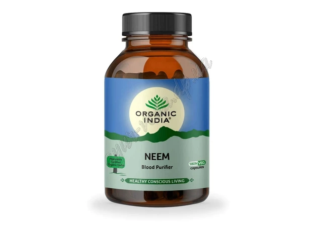 Фото 1 - Neem, Organic India, 60 cap., Neem, Organic India, Neem, Organic India, herbal antibiotic for blood purification, Ayurveda