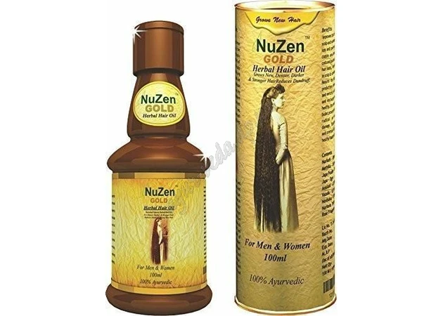 Фото 1 - NuZen Gold hair oil 100 ml., NuZen Gold Hair oil, NuZen Gold hair growth oil, Ayurveda