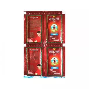 Олія Навратна 2,7мл, Navratna cool oil Emami Red, Масло Навратна Эмами для головы и тела, Аюрведа Здесь