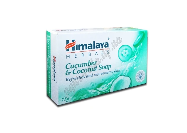 Фото 1 - Освежающее мыло кокос и огурец 125г, Himalaya Herbals Cucumber & Coconut Soap, Хималая кокос и огурец.
