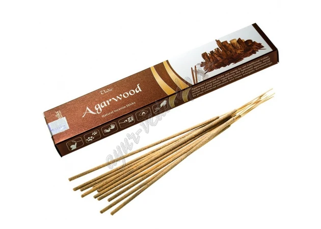 Фото 1 - Пахощі AROMATIKA Vedic Agarwood 15г, Аромапалочки масальные благовония Ароматика Агарвуд Natural Masala Incense Sticks, Аюрведа
