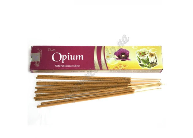 Фото 1 - Пахощі Aromatika Vedic Opium 15г, Аромапалочки масальные благовония Опиум Ароматика благовоние Natural Masala Incense Sticks, Аю