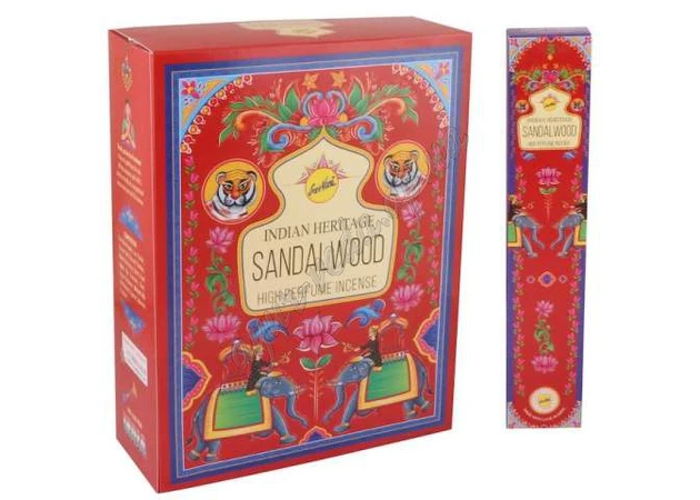 Фото 1 - Пахощі Sandalwood, Sree Vani agarbatti Indian Heritage 15г, Аромапалочки масальные благовония Шри Вани Сандалвуд, Благовоние, Аю