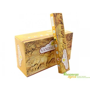 Пахощі SandalWood, Sree Vani, 15г, Аромапалочки масальные Благовоние пыльцовое Сандалвуд Шри Вани с классическим ароматом сандал