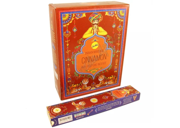Фото 1 - Пахощі Sree Vani Cinnamon agarbatti Indian Heritage 15г, Аромапалочки Масальные благовония Шри Вани Корица, Аюрведа Здесь