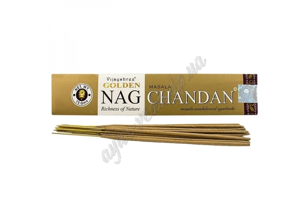 Фото 1 - Aromatic sticks Vijayshree Golden Nag Chandan 15g, Incense pollen Golden Nag Chandan