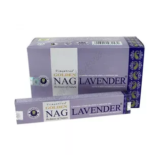 Аромапалочки масличные Vijayshree Golden Nag Lavender 15г, Благовония Виджейшры Голден Наг Лаванда, Благовоные, Аюрведа