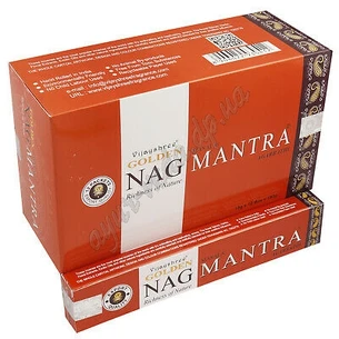 Аромапалочки масличные Vijayshree Golden Nag Mantra 15г, Аромапалочки масальные Благовония Виджейшры Голден Наг Мантра, с ароматом Муску и санд