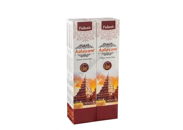 Фото 1 - Аромат Аалаям премиум Туласы 15г, Tulasi Premium Aalayam Masala Incense, Кастуры, Благовоное пыльцовое масальное, Аюрведа
