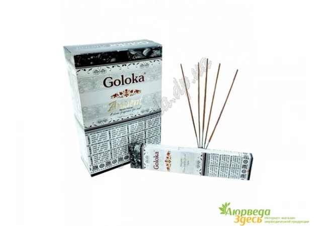 Фото 1 - Пахощі Голока Еншент Древний 15г, Благовоние пыльцовое, Goloka Ancient Masala Incense, аромапалочки масальніе благовонияс мускус