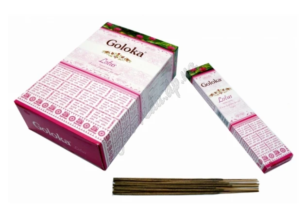 Фото 1 - Благоухание Голокая Лотос 15г, Благовоние Goloka Lotus Masala Incense, Аромапалочки масальные благовония с ароматом Лотоса, Аюрведа Зд