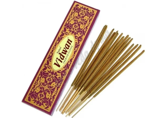 Фото 1 - Пахощі Відван Туласи 25г, Tulasi Vidwan Premium Masala Incense, Благовоние пыльцовое масальное Видван, Аюрведа Здесь
