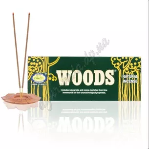 Аромат Вудс 20шт. Серкл, Благовонные пыльцовые Woods Agarbatti Cycle с ароматом сандала и агара, Аюрведа.