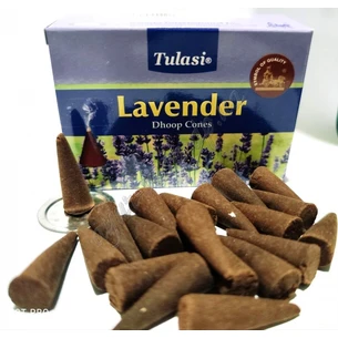 Аромапалочки Лаванда Туласы конусы 20шт, Lavender Tulasi Cones