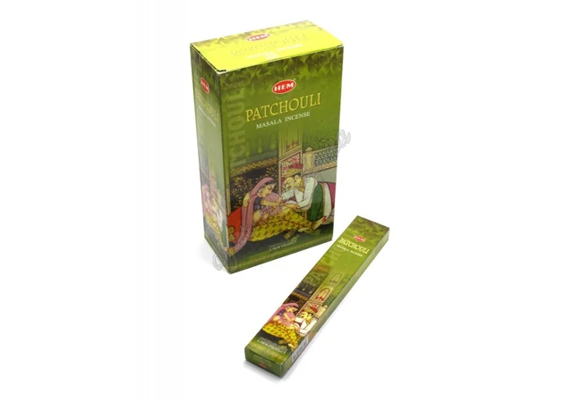 Фото 1 - Аромат Пачули Хэм 15г, Благовоные Patchouli Masala Small Box Hem с ароматом Пачули, Аюрведа