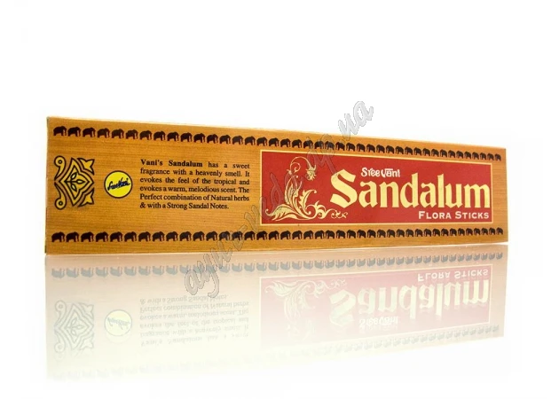 Фото 1 - Пахощі Сандалум 15г Шрі Вані, Благовоние пыльцовое Sandalum Flora Sticks Shree Vani, благовония, аромапалочки, Аюрведа Здесь