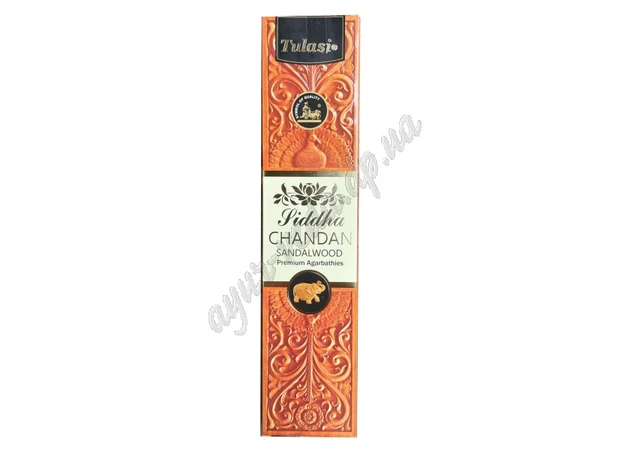 Фото 1 - Aroma Siddha Chandan (sandal) premium Tulasi 25g, Tulasi Premium Siddha Chandan Sandalwood Masala Incense, Siddha, Incense dust