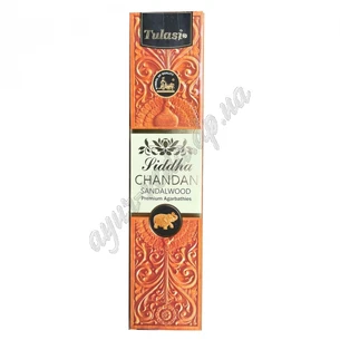 Aroma Siddha Chandan (sandal) premium Tulasi 25g, Tulasi Premium Siddha Chandan Sandalwood Masala Incense, Siddha, Incense dust