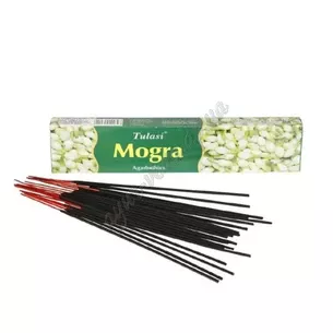 Пахощі Туласі Могра (жасмин) 15г, Tulasi Mogra Agarbathi, Agarbatti, Благовоние Туласи, благовония, аромапалочки, Аюрведа Здесь