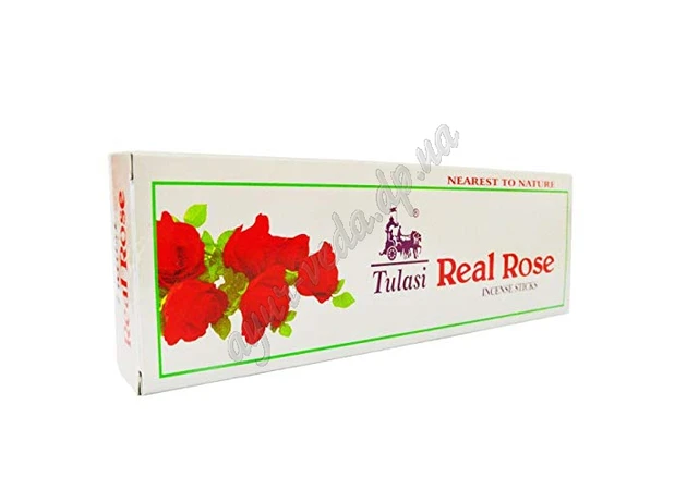 Фото 1 - Пахощі Туласі Справжня Троянда 70г, Tulasi REAL ROSE Agarbathi, Благовоние Туласи Настоящая Роза, благовония, аромапалочки, Аюрв