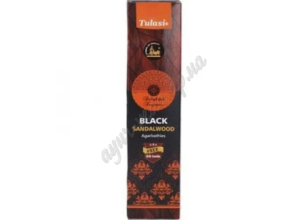 Фото 1 - Aromas of Tulasi Black Sandalwood 90g, Tulasi Black Sandalwood Agarbathi, Sandalwood, Incense Tulasi, incense, aroma sticks, Ayurveda