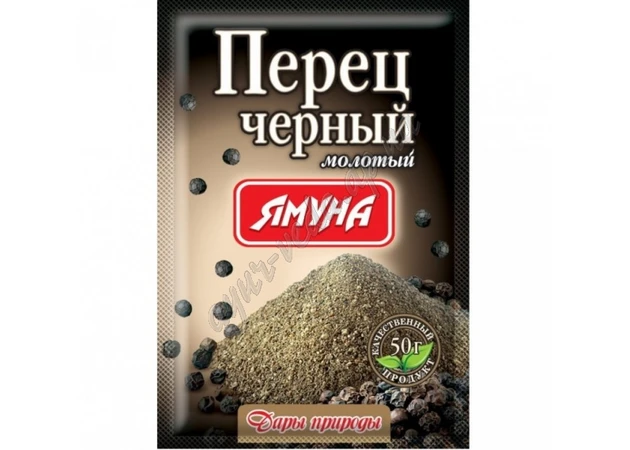 Фото 1 - Перець чорнй молотий Ямуна 50г, Перец чёрный молотый, Piper nigrum L., Аюрведа Здесь