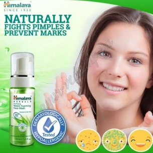Пинка для умывания с Нимом Хималая 150мл, Himalaya Herbals Neem Foaming Face Wash, Пенка Хималая с Нимом для умывания, Аюрведа С